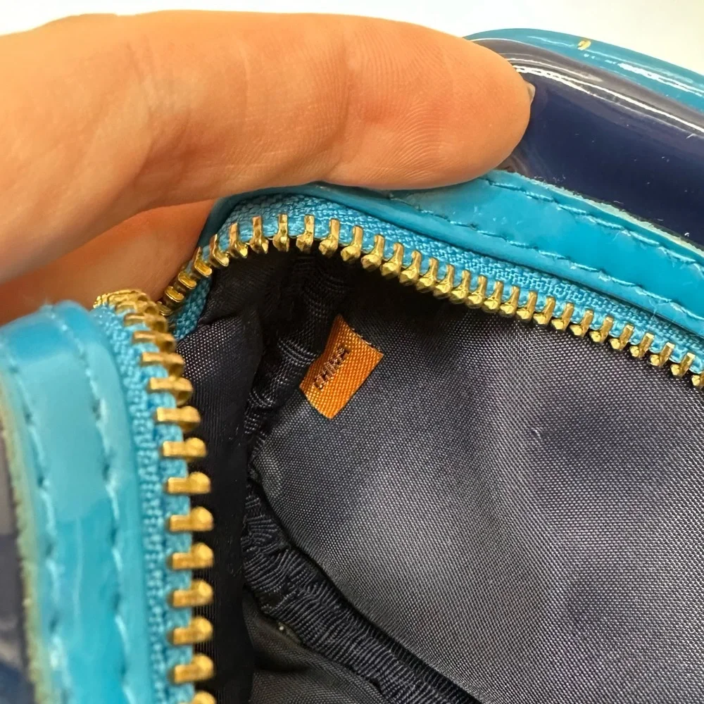 Tory Burch Cosmetic Bag – Blue Patent Leather - Picture 9 of 11